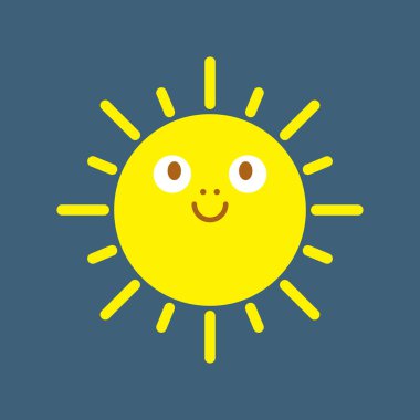 Sevimli Mutlu Gülümseyen Güneş vektörü