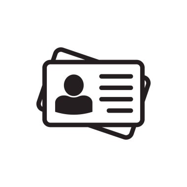 Çalışan memur kartı, kimlik kartı simgesi, grafik tasarım için vcard vektör simgesi illüstrasyon, logo, web sitesi, sosyal medya, mobil uygulama, ui 