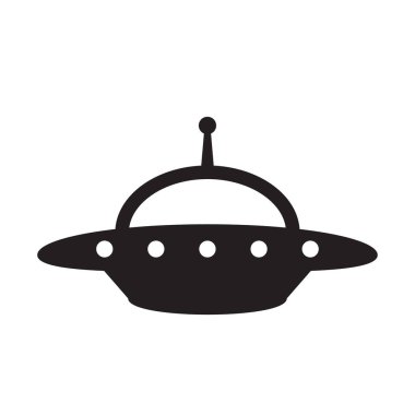 Beyaz arkaplanda Ufo simgesi, vektör illüstrasyonu
