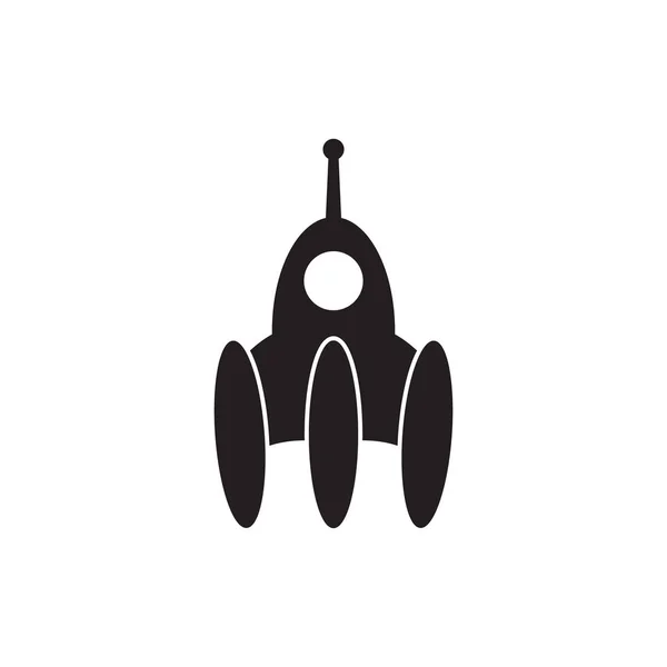 Raketen Ikone Cartoon Flaches Design — Stockvektor