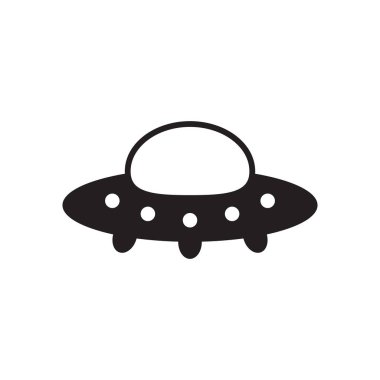 Beyaz arkaplanda Ufo simgesi, vektör illüstrasyonu