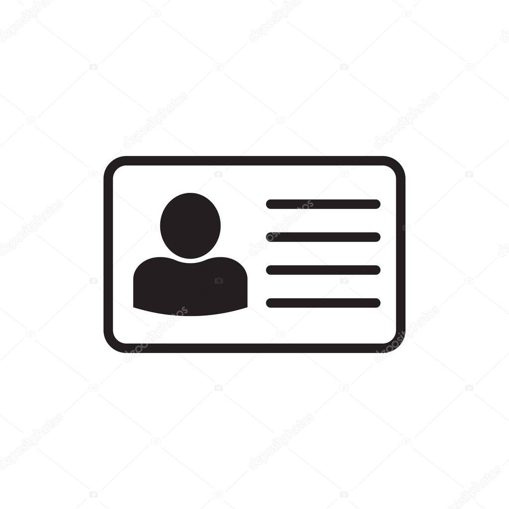 id card icon, vector isolated illustration