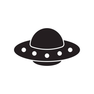 Beyaz arkaplanda Ufo simgesi, vektör illüstrasyonu