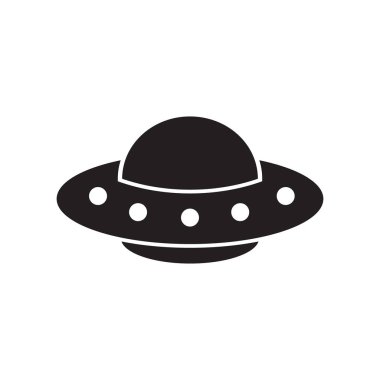 Beyaz arkaplanda Ufo simgesi, vektör illüstrasyonu