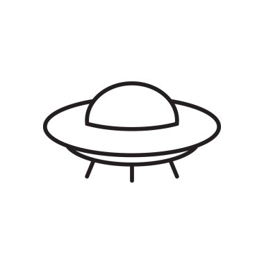Beyaz arkaplanda Ufo simgesi, vektör illüstrasyonu
