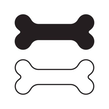Köpek kemik simgesi beyaz arka plan üzerinde evde beslenen hayvan yiyecek vektör illüstrasyon izole modern düz tasarım