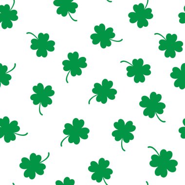 Dört yapraklı yonca desensiz arka plan. Yonca sembolü deseni.