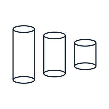 3 boyutlu silindir simgesi. Mobil kavram ve web uygulamaları için geometrik figür elementi.