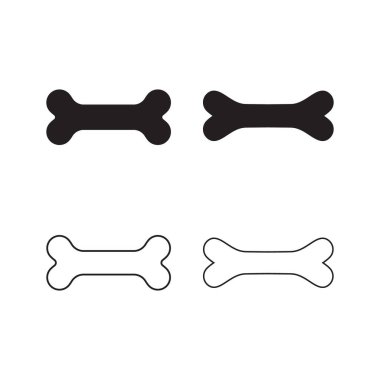 Köpek kemik simgesi beyaz arka plan üzerinde evde beslenen hayvan yiyecek vektör illüstrasyon izole modern düz tasarım