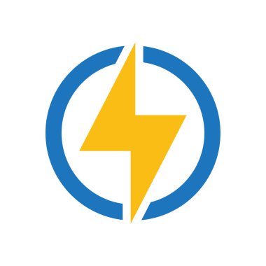 Şimşek elektrik güç ikonu vektörü