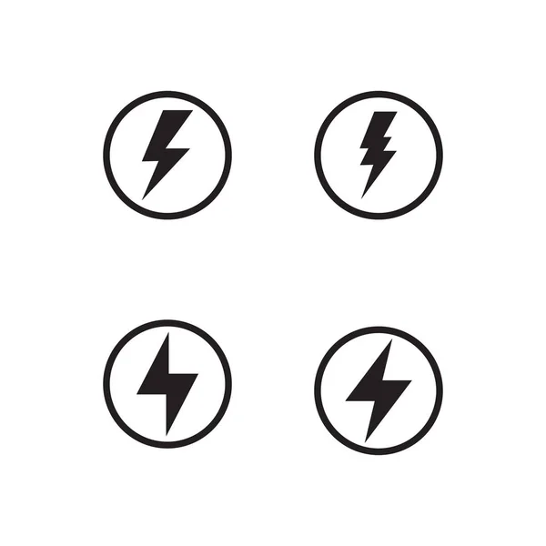 Lightning Elektrische Voeding Pictogram Cirkel Vector Geïsoleerd — Stockvector