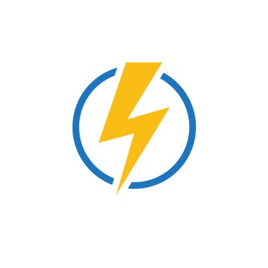 Şimşek elektrik güç ikonu vektörü