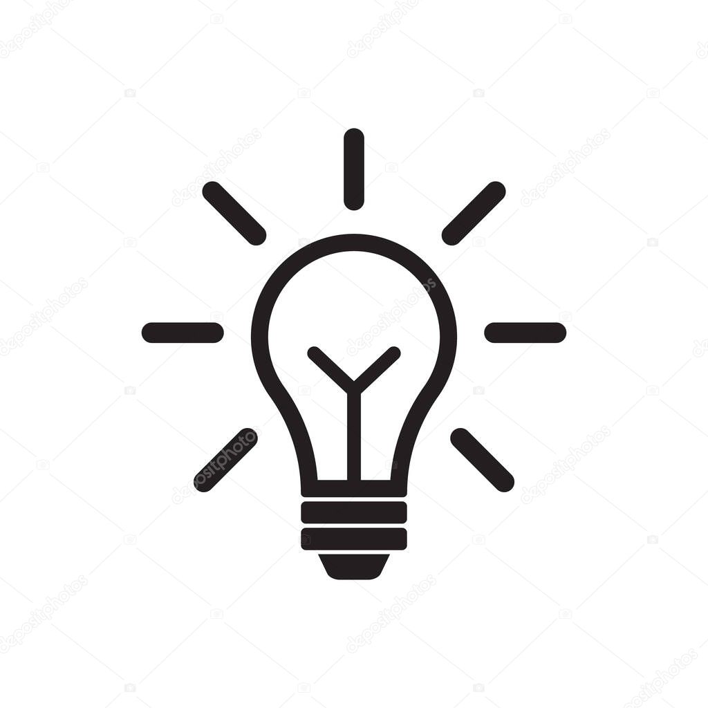 Light bulb vector icon, idea icon, Lighting Electric lamp. Electricity, shine.
