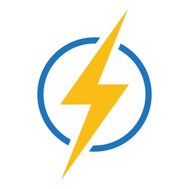 Şimşek elektrik güç ikonu vektörü