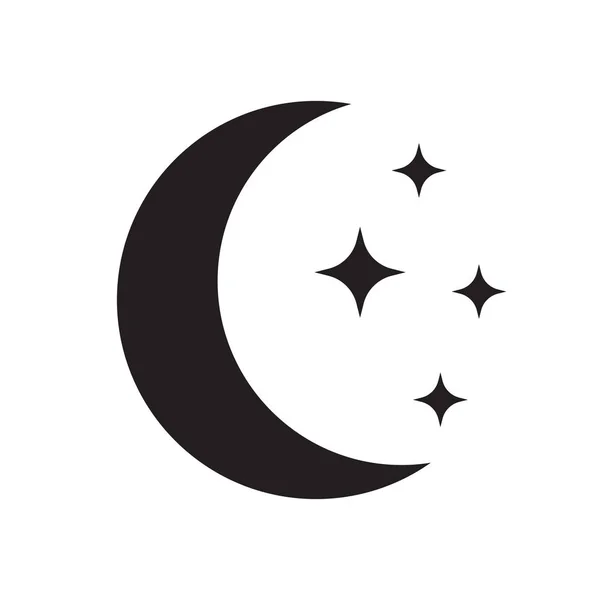 Luna Con Estrellas Vector Icono Fondo — Vector de stock