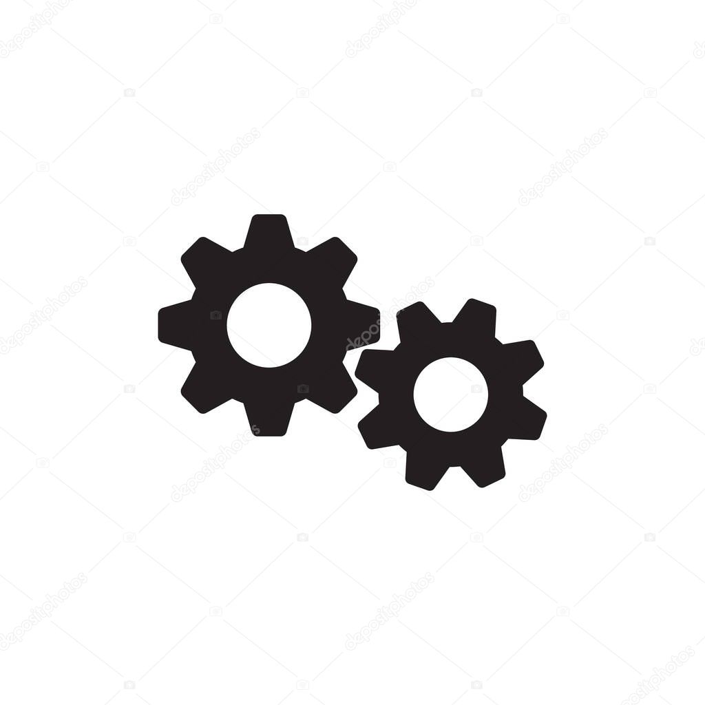 Settings icon, gears mechanism pictogram