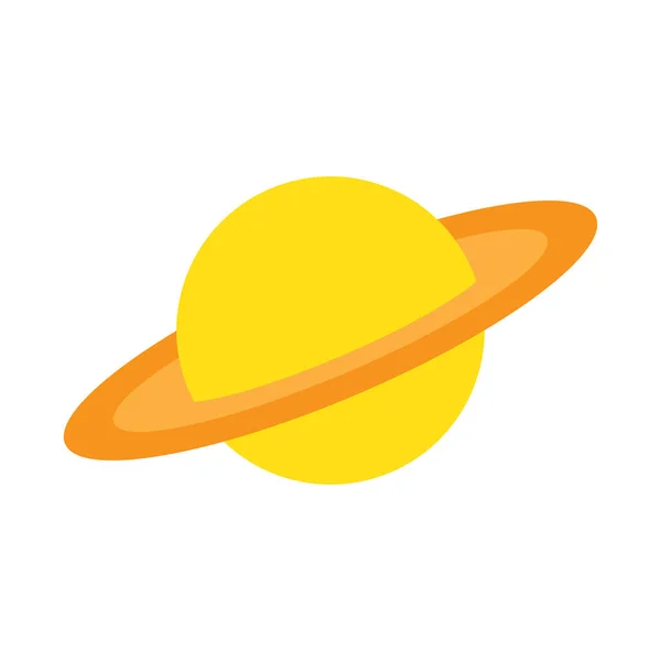 Плоская Икона Сатурна Векторная Желтая Иконка Планеты Белом Фоне — стоковый вектор