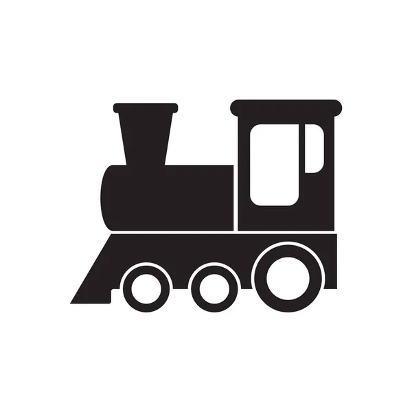 Icono Símbolo Tren Silueta Locomotora Antigua Ilustración Vector Signo — Vector de stock