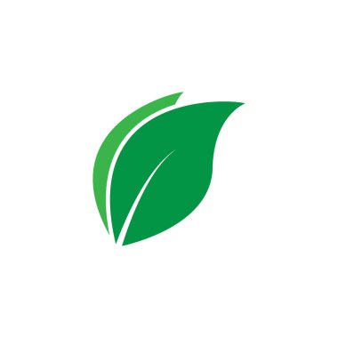  beyaz zemin üzerine yeşil yaprakları simgesi. Vektör çizim