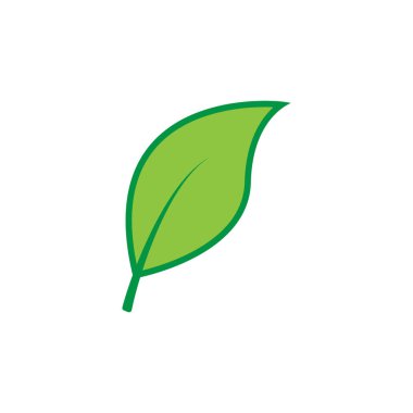 beyaz zemin üzerine yeşil yaprakları simgesi. Vektör çizim