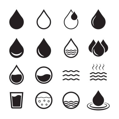 Su ikonu, ikonu bırak. Vektör su simgesi dizayn et