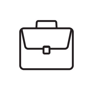 Evrak çantası çizgisi simgesi, beyaz üzerine izole edilmiş doğrusal resim. Çanta, portföy sembolü.