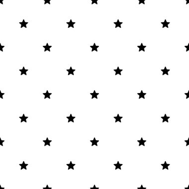Kusursuz Yıldız Düzeni. Siyah ve beyaz vektör çizimi..