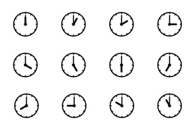 Saat simgesi seti, izole edilmiş simgeler