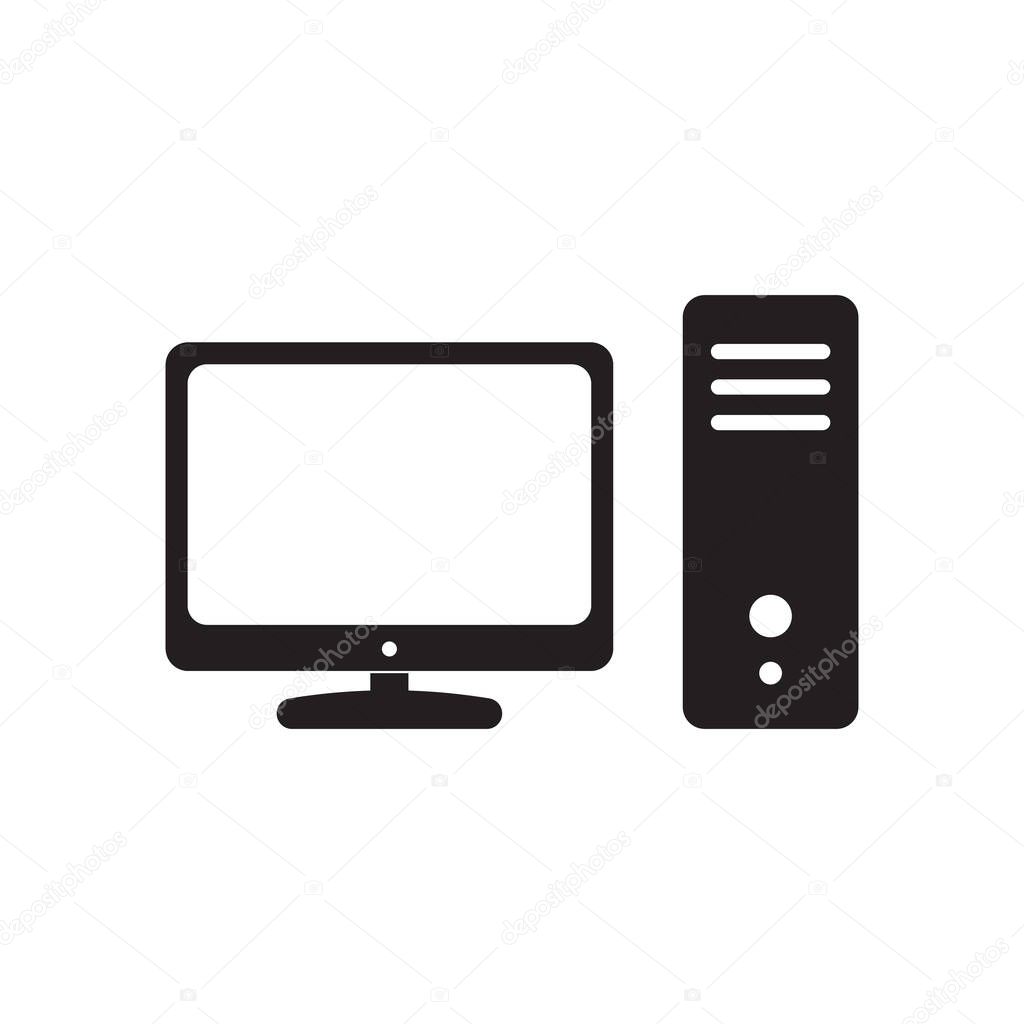 Computer desktop vector icon, pc symbol.