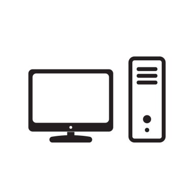 Bilgisayar masaüstü vektör simgesi, pc simgesi.