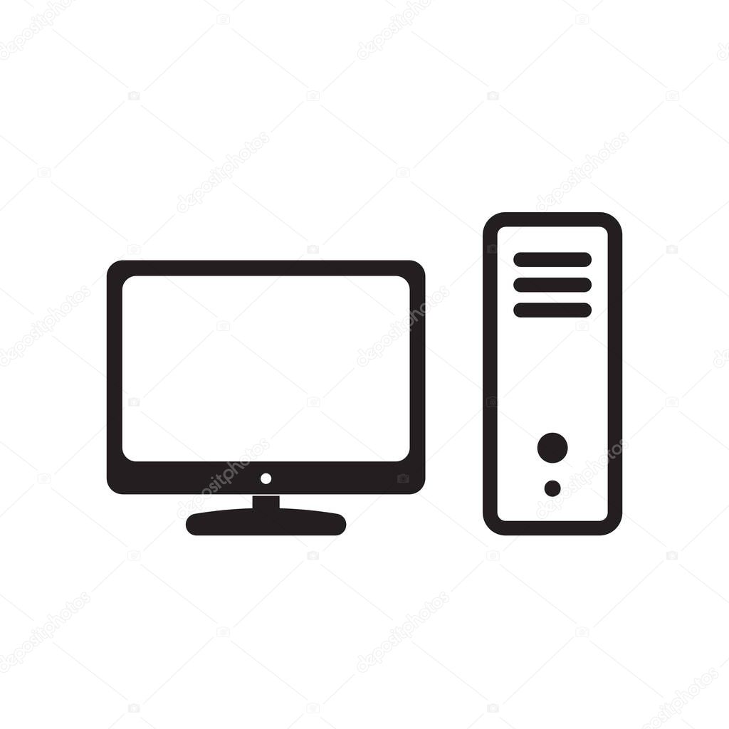 Computer desktop vector icon, pc symbol.