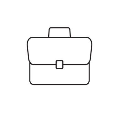 Evrak çantası çizgisi simgesi, beyaz üzerine izole edilmiş doğrusal resim. Çanta, portföy sembolü.