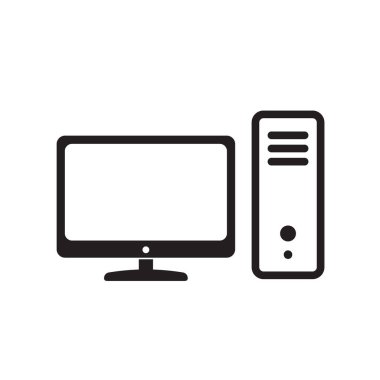 Bilgisayar masaüstü vektör simgesi, pc simgesi.