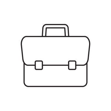 Evrak çantası çizgisi simgesi, beyaz üzerine izole edilmiş doğrusal resim. Çanta, portföy sembolü.