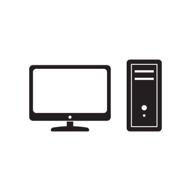 Bilgisayar masaüstü vektör simgesi, pc simgesi.