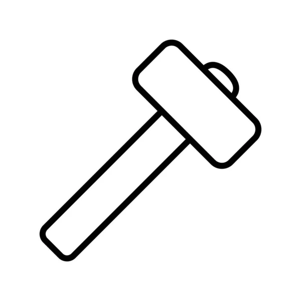 Lineares Symbol Für Vorschlaghammer Auf Weißem Hintergrund Isoliert — Stockvektor