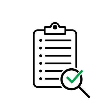 Belge simgesini ara. Web sitesi ve mobil uygulama için vektör illüstrasyonu.