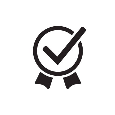 Onaylanmış simge, vektör izole edilmiş illüstrasyon.