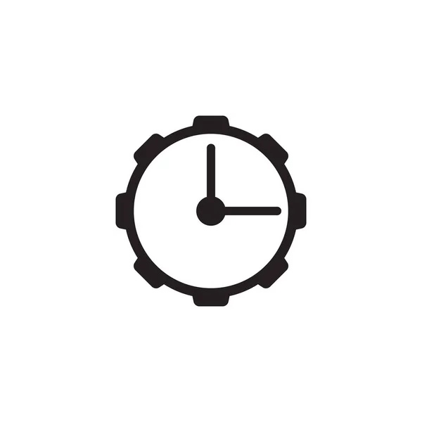 时间管理向量图标 齿轮上的时钟图标 — 图库矢量图片
