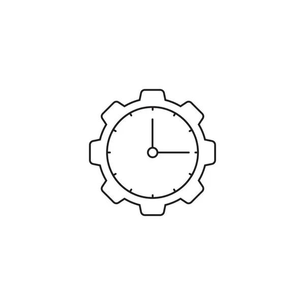 Ícone Linha Vetorial Gerenciamento Tempo Relógio Ícone Engrenagem —  Vetores de Stock