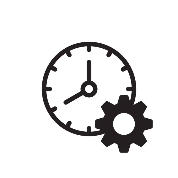 Ícone Vetor Gerenciamento Tempo Ícone Relógio Engrenagem —  Vetores de Stock