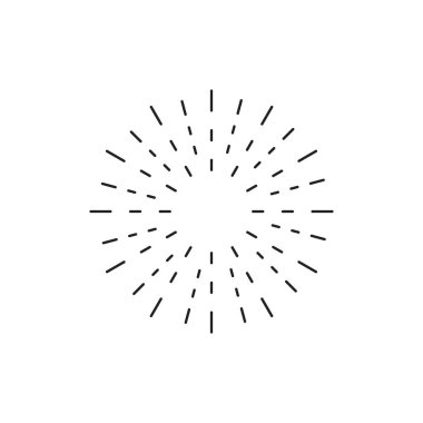 Klasik güneş patlaması. Beyaz arkaplanda yıldız patlaması tasarımı ögesi