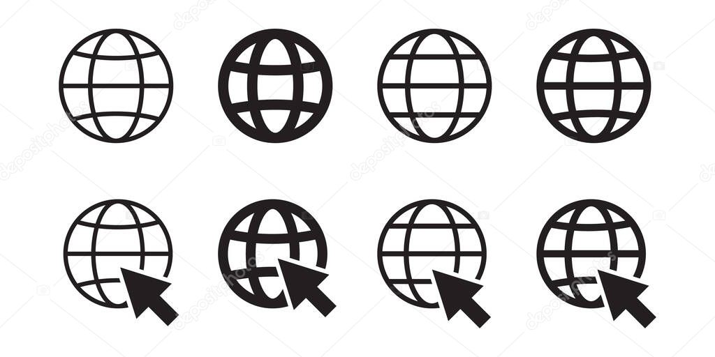 World Wide Web Icon. WWW icon, vector logo illustration. Browser symbol.