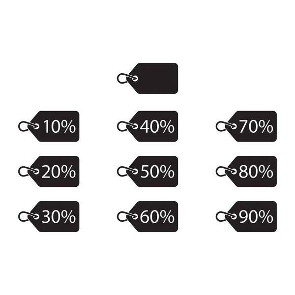 Иконка Продажи Бирка Продажи Веревкой Различными Значками Процента — стоковый вектор