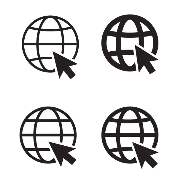 Världsomspännande Webb Ikon Www Ikon Vektor Logotyp Illustration Webbläsarsymbol — Stock vektor