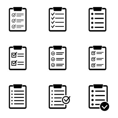 Pano simgesi. Web sitesi ve uygulama tasarımı için işaretleme listesi işareti.