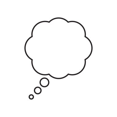 Kabarcık yalıtılmış. Moda düşünce baloncuğu düz stil. Sosyal ağ ve etiket için modern şablon. Yaratıcı düşünce balonu. Bulut çizgisi sanatı, vektör çizimi