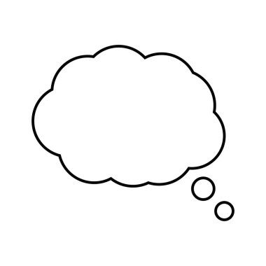 Konuşma ya da düşünme balonu, boş iletişim bulutu. Vektör tasarım ögesi.