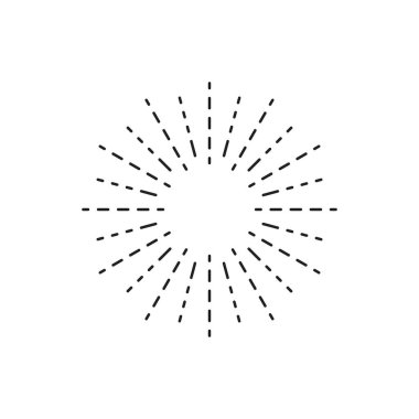 Klasik güneş patlaması. Beyaz arkaplanda yıldız patlaması tasarımı ögesi