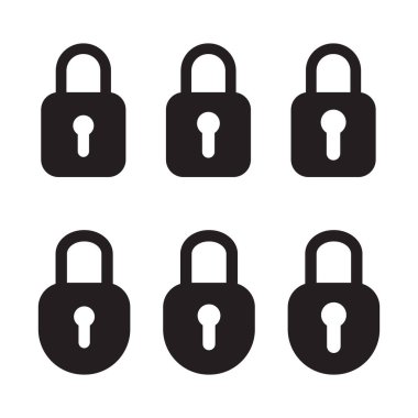 Vektör simgesini, asma kilit simgesini, vektör sembolünü kilitle